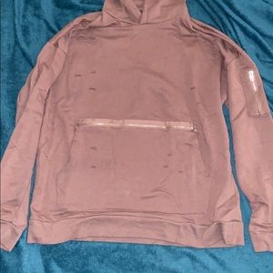Distressed Dusty Rose Hoodie